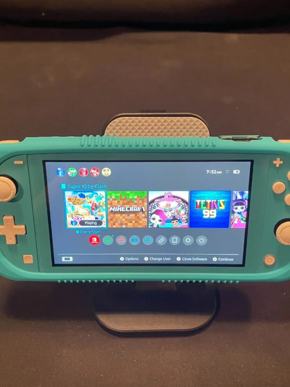Nintendo Switch Lite Blue With Grip Case And Accessories